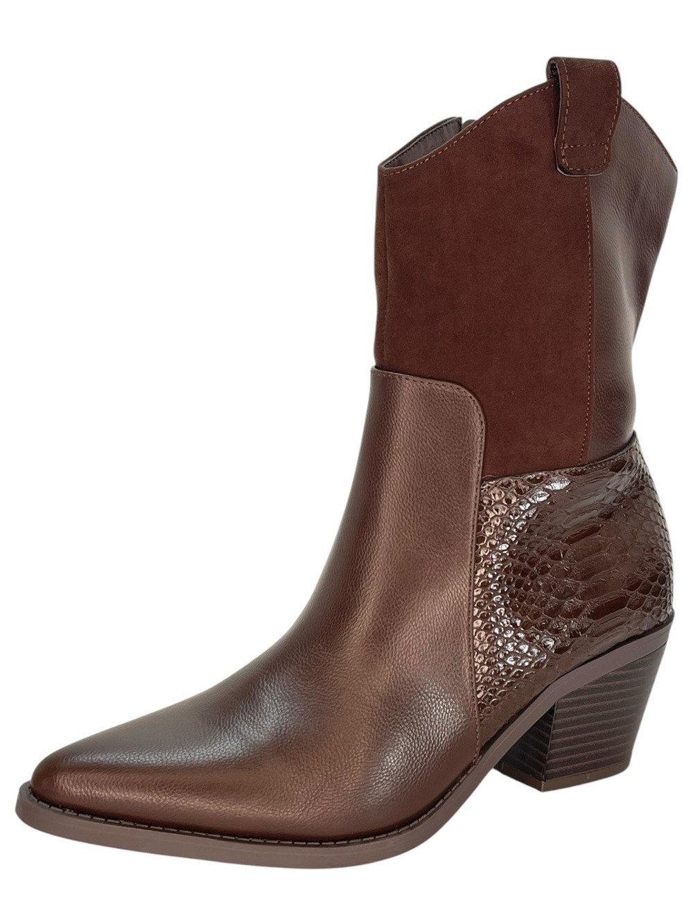 Sun + Stone Biancaa Brown Faux Leather Womens Ankle Boots Size 8.5M - Picture 2 of 12